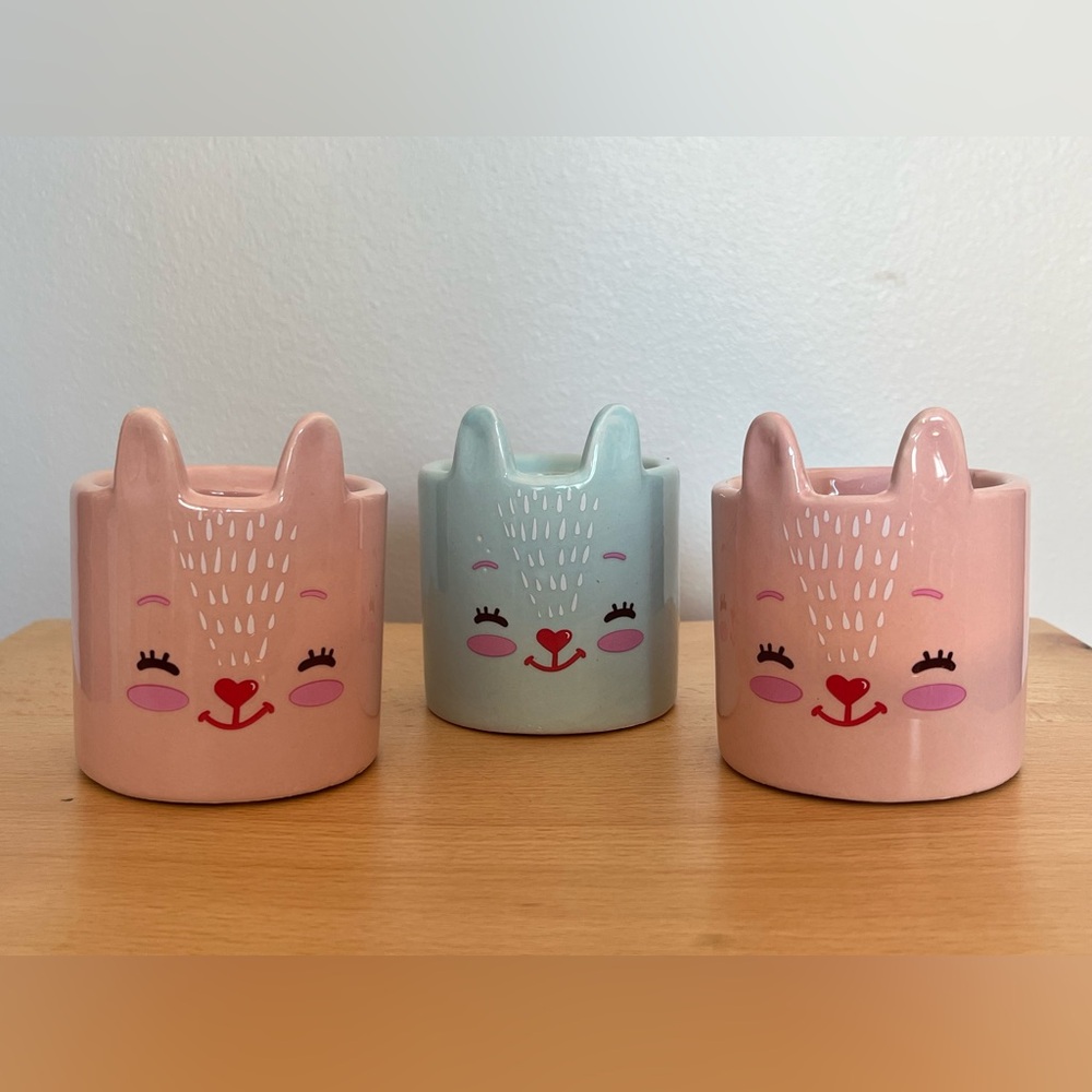 Bunnies 🐰 Mini Planters Small Ceramic Bonsai Pot Artificial Plant Succulent Pot